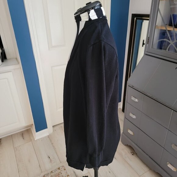 Joan Vass Open Front Mesh Detail Draped Cardigan - Size L - Picture 4 of 10